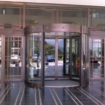 西安精艺铜装饰西安两翼旋转门智能旋转门酒店旋转门厂家